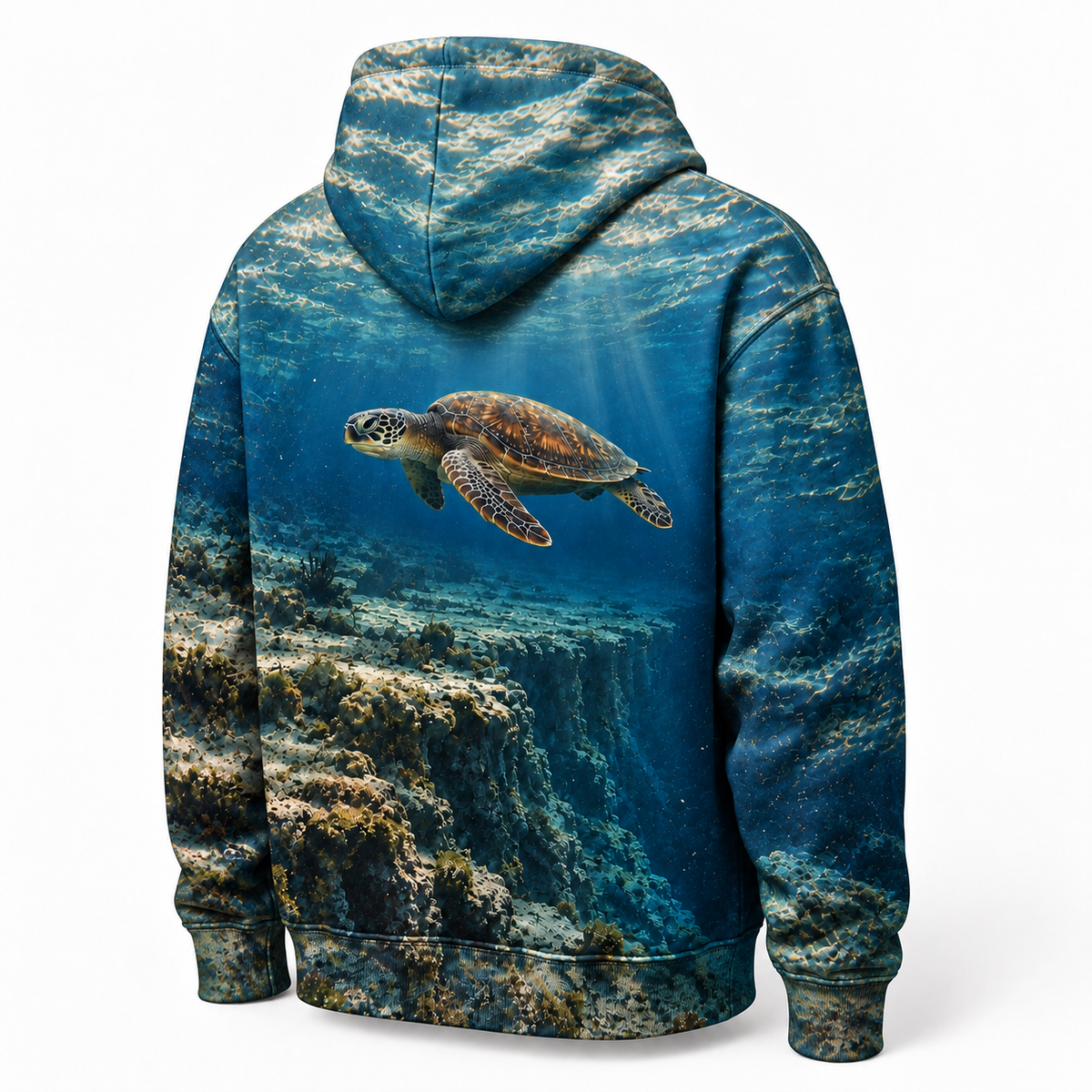 Shelf Drop Sea Turtle Hoodie — Reef Edge Print