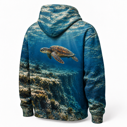 Shelf Drop Sea Turtle Hoodie — Reef Edge Print