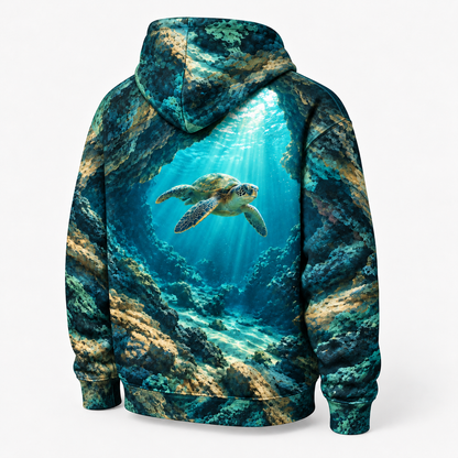 Archway Refuge Sea Turtle Hoodie — Sea Cave Print