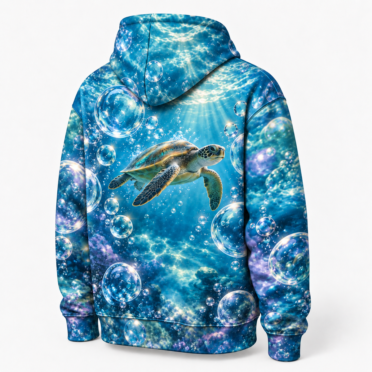 Bubble Atrium Sea Turtle Hoodie — Underwater Bubble Print