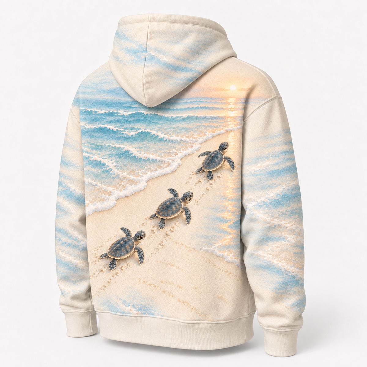 First Steps Sea Turtle Hoodie — Sunrise Hatchling Print