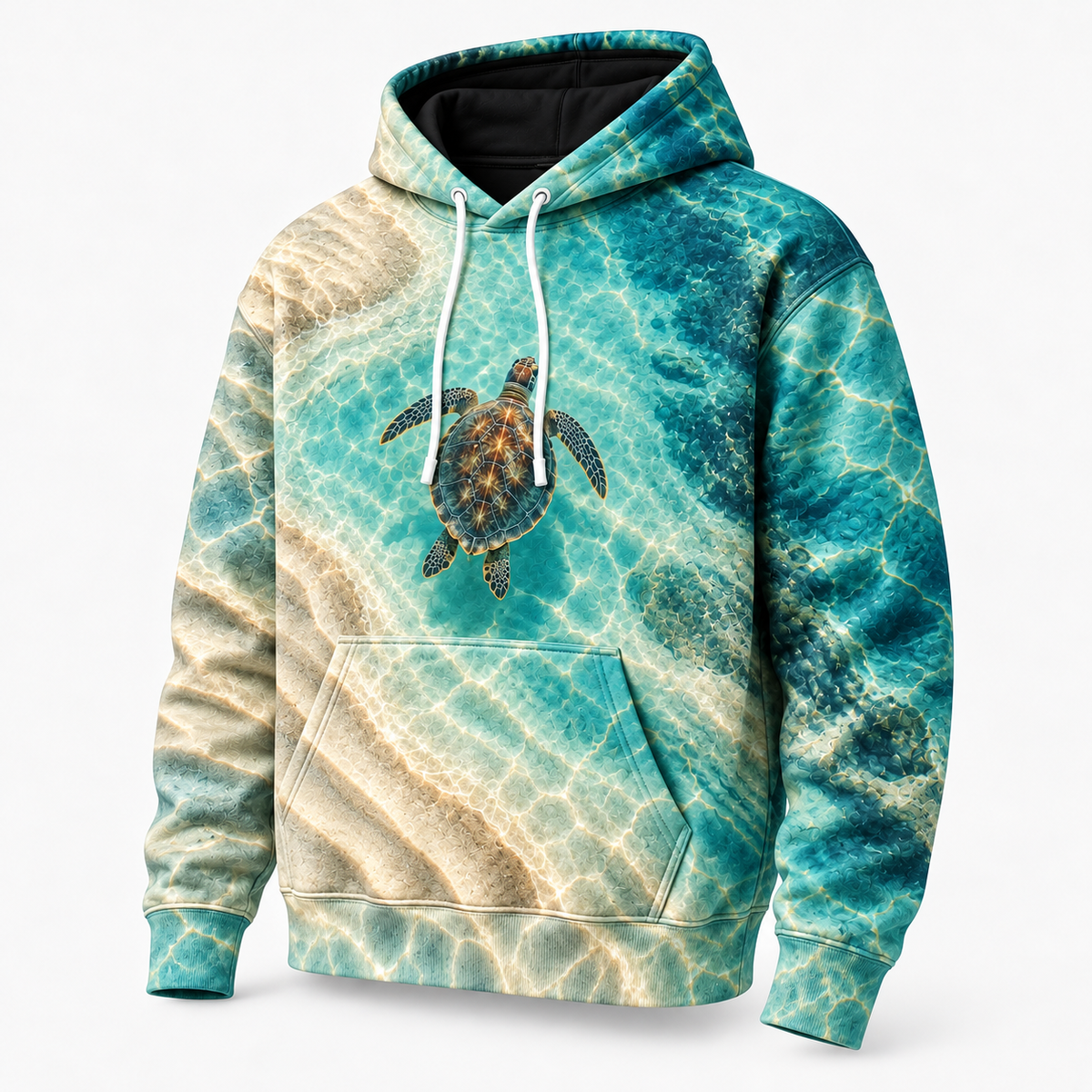Sandbar Cutaway Sea Turtle Hoodie — Shallow Basin Print