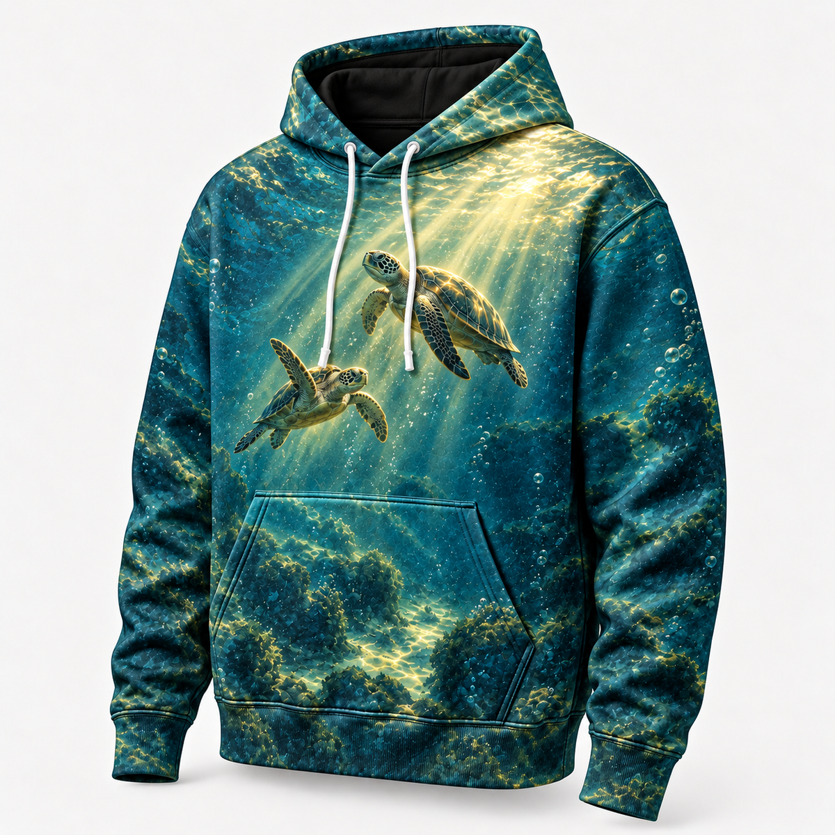 Passing Light Sea Turtle Hoodie — Companion Lightbeam Print