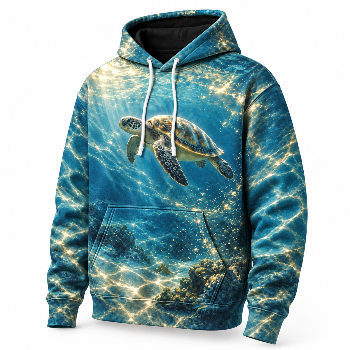 Water Halo Break Sea Turtle Hoodie — Broken Light Arc Print
