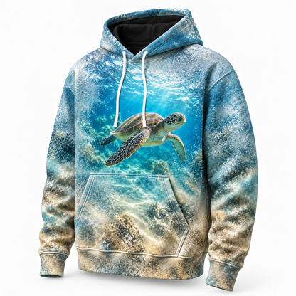 Frosted View Sea Turtle Hoodie — Glass Texture Print