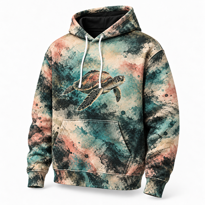 Monotype Wake Sea Turtle Hoodie — Ink Transfer Print
