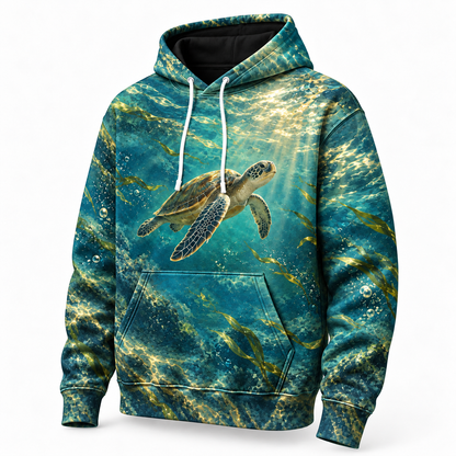 Current Rider Sea Turtle Hoodie — Banking Turtle Print