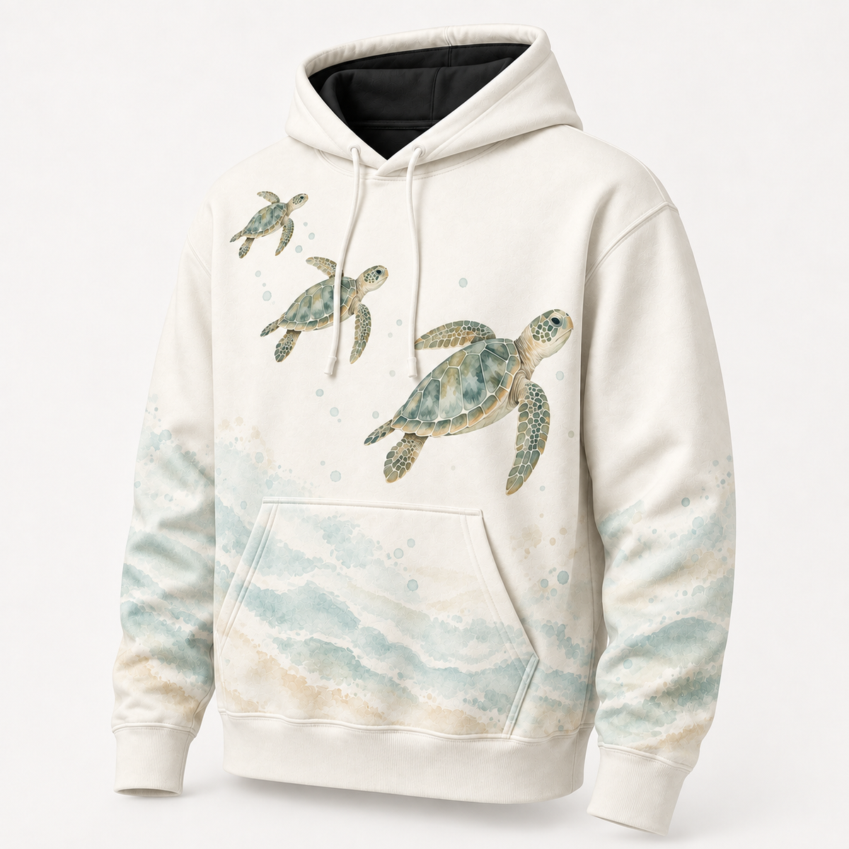 Sea Glass Companions Sea Turtle Hoodie – Soft Watercolor Family Print