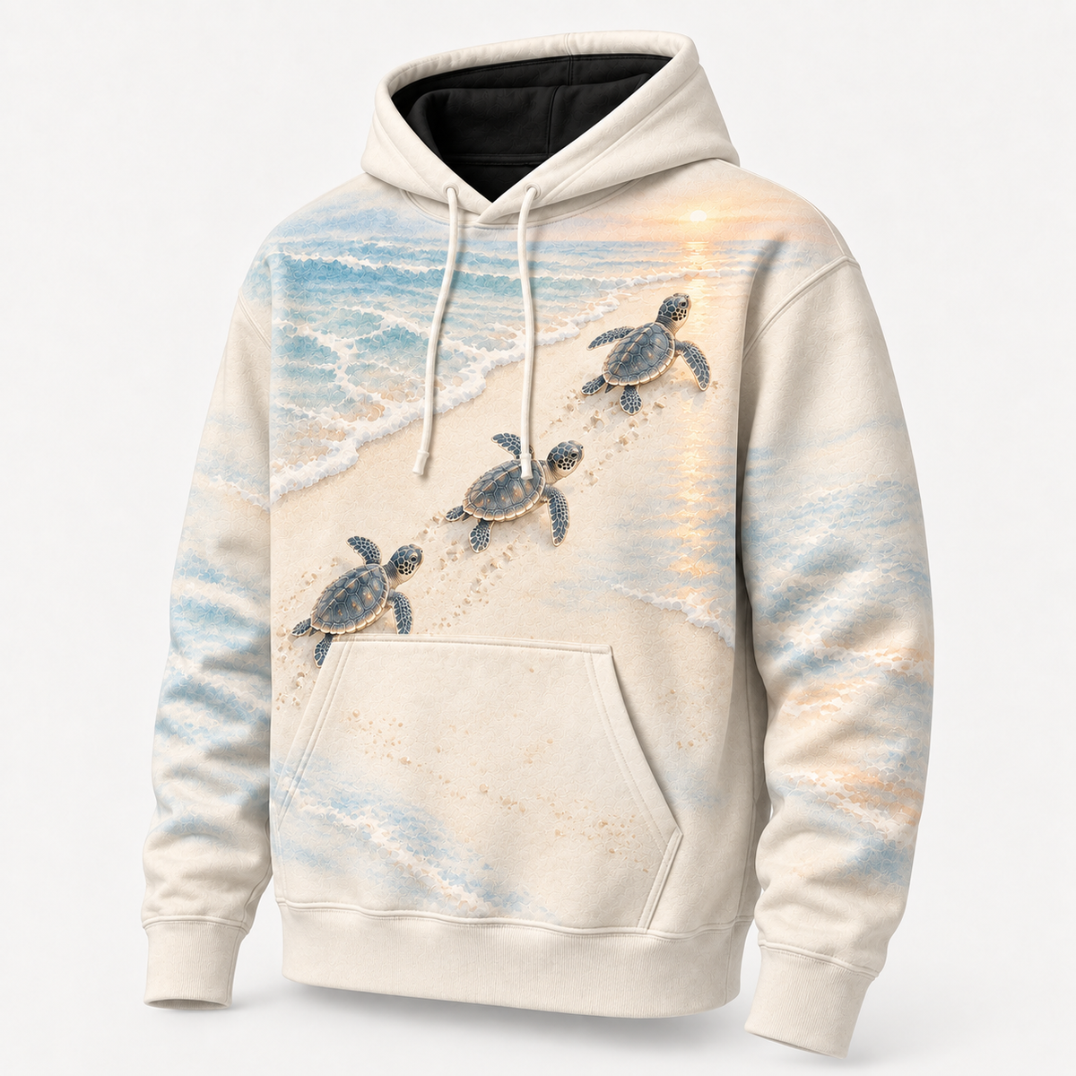 First Steps Sea Turtle Hoodie — Sunrise Hatchling Print