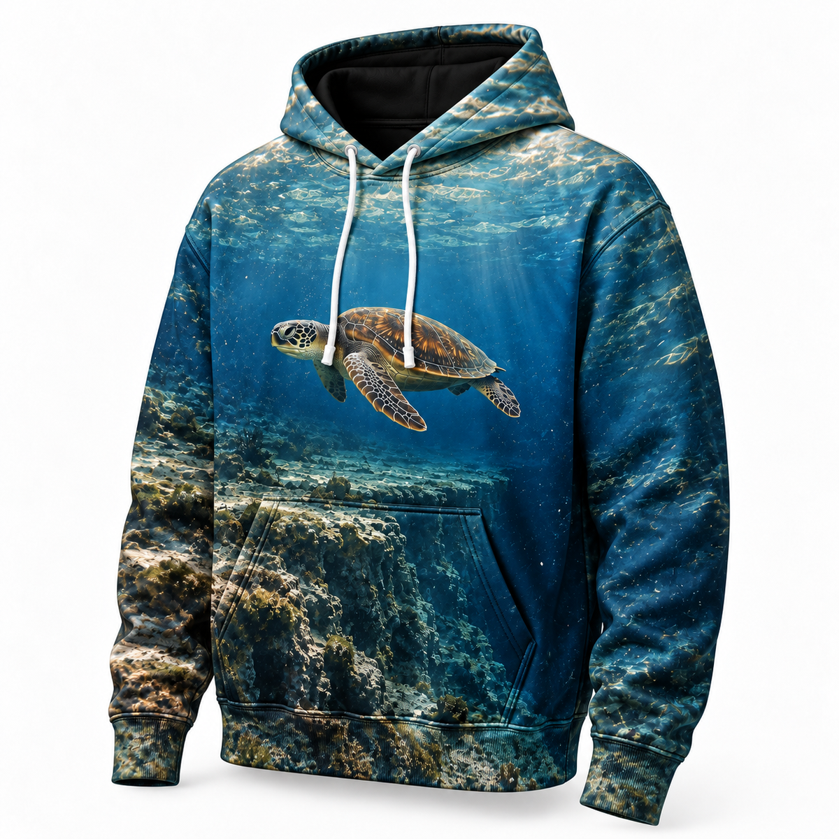 Shelf Drop Sea Turtle Hoodie — Reef Edge Print