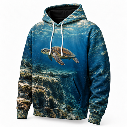 Shelf Drop Sea Turtle Hoodie — Reef Edge Print