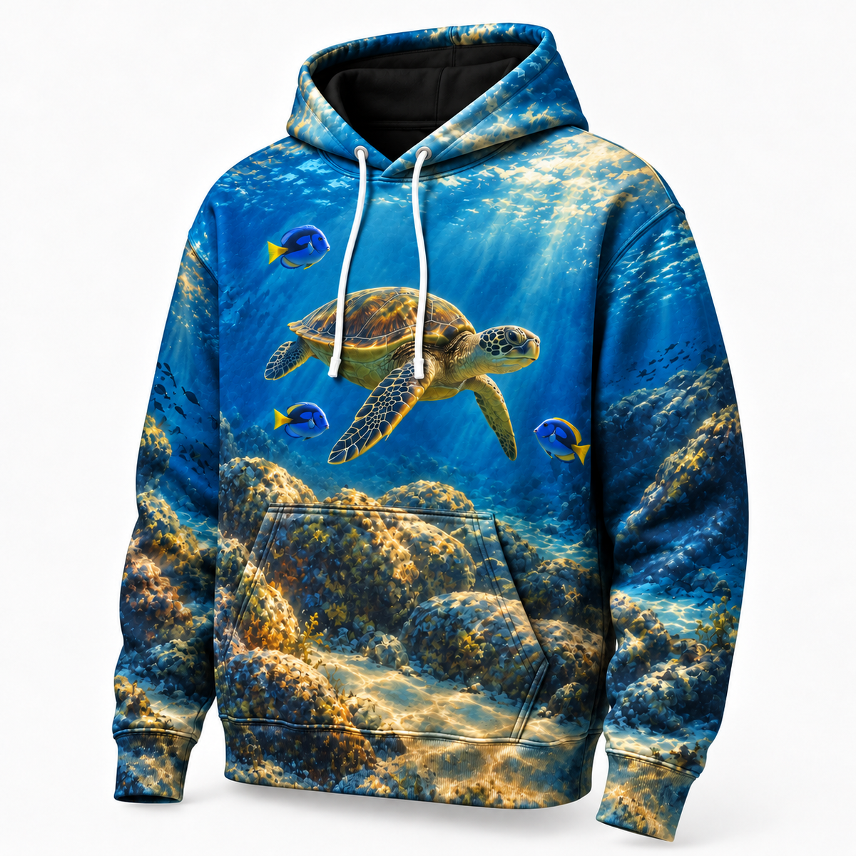 Cleaning Station Sea Turtle Hoodie — Reef Fish Encounter Print