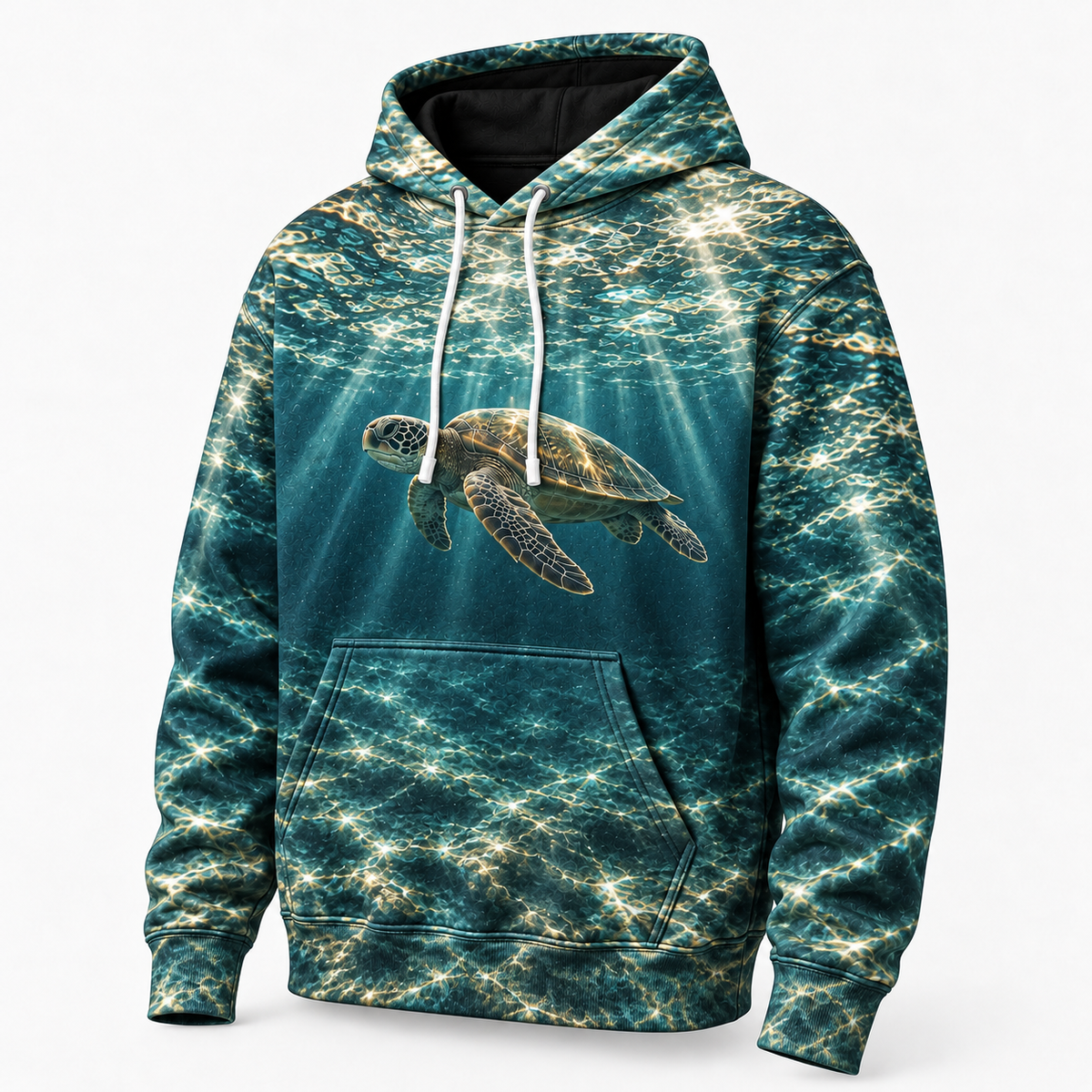 Ripple Ceiling Sea Turtle Hoodie — Underwater Ceiling Print