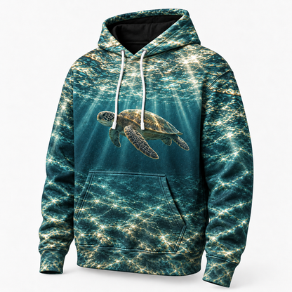 Ripple Ceiling Sea Turtle Hoodie — Underwater Ceiling Print