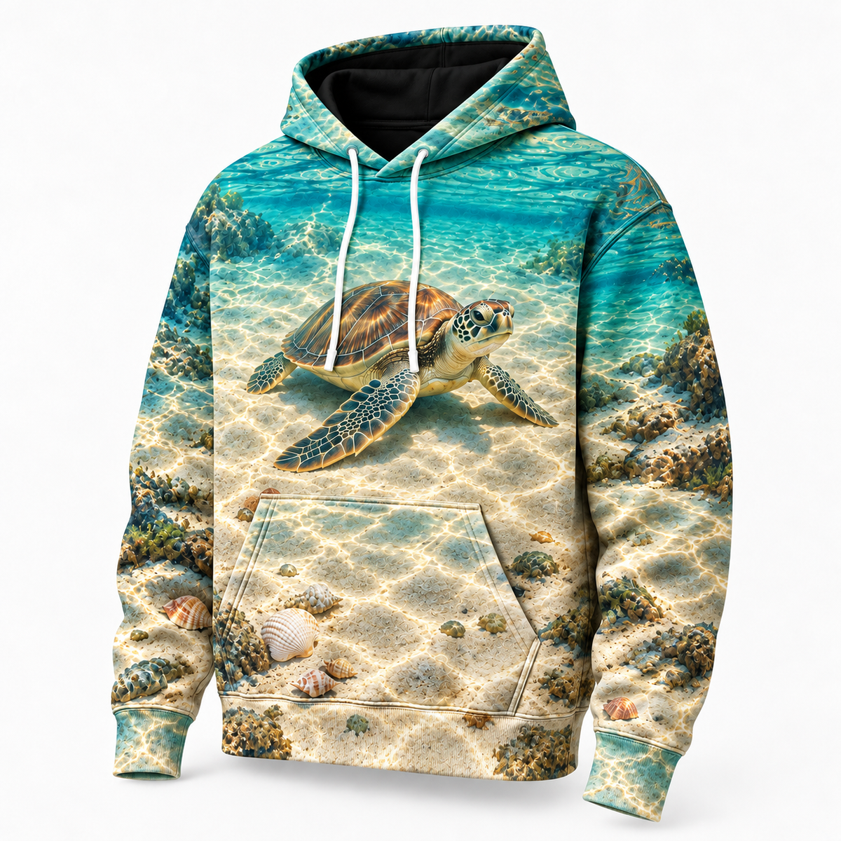 Sand Rest Sea Turtle Hoodie — Resting Turtle Print