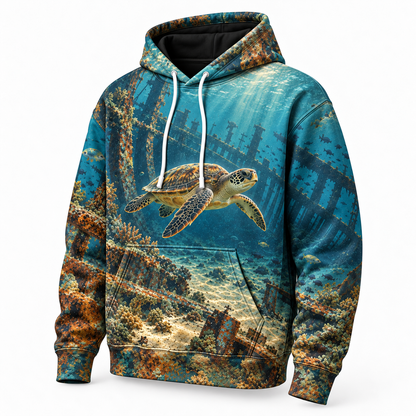 Wreck to Reef Sea Turtle Hoodie — Ocean Relic Print