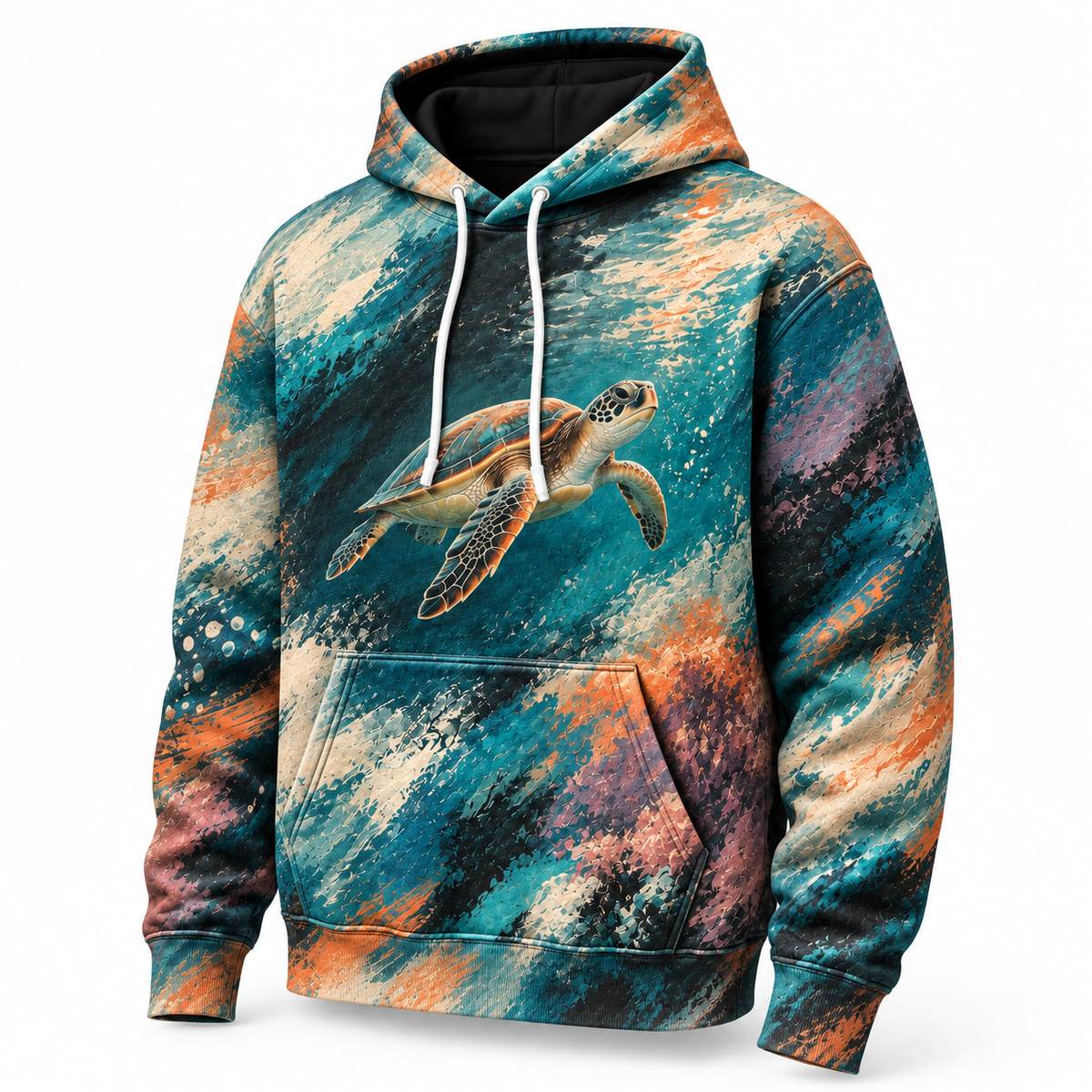 Drybrush Coast Sea Turtle Hoodie — Dry Brush Print