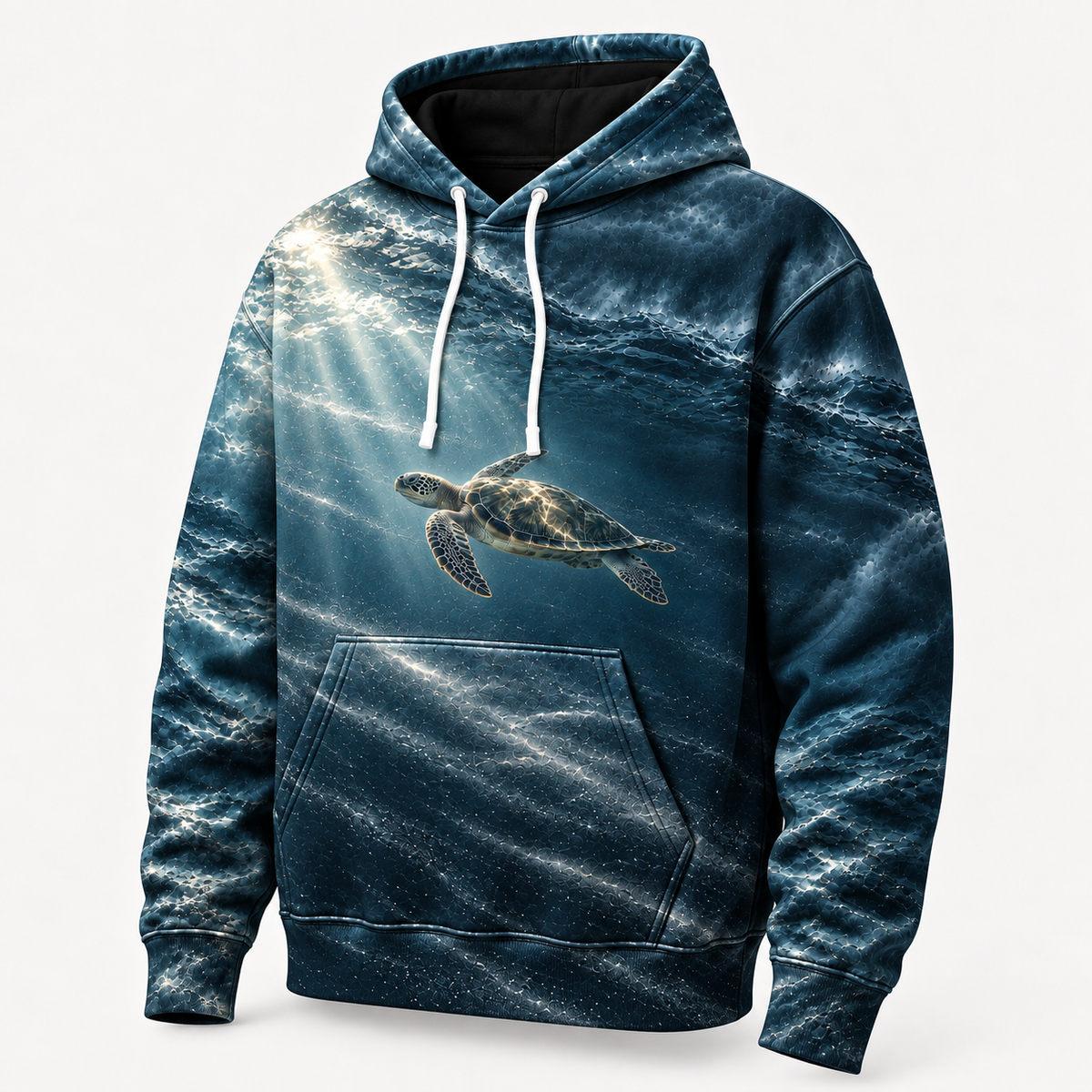 Rainfront Escape Sea Turtle Hoodie — Stormlight Ocean Print