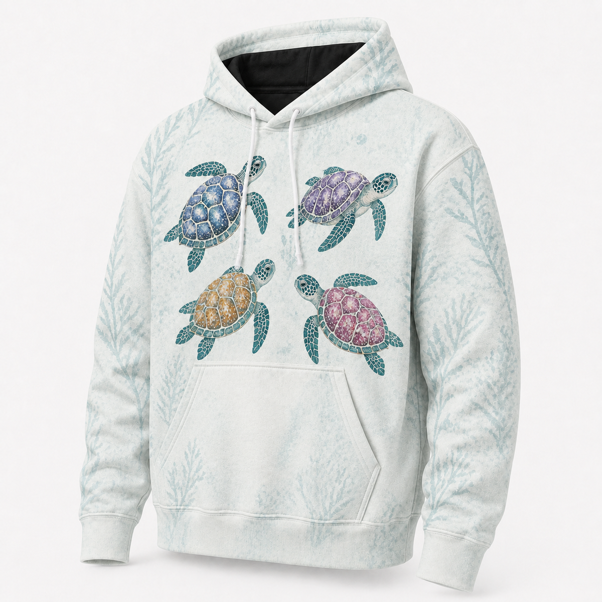Four Jewels Sea Turtle Hoodie — Crystal Shell Specimen Print