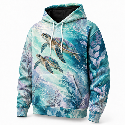 Opal Lagoon Sea Turtle Hoodie — Mint Lagoon Print