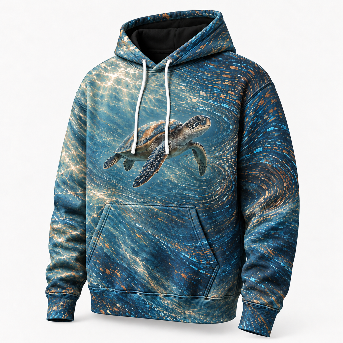 Magnetic Tide Sea Turtle Hoodie — Flow Field Print