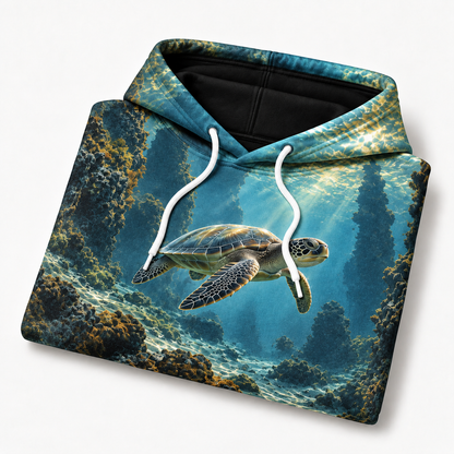 Pillar Channel Sea Turtle Hoodie — Basalt Corridor Print