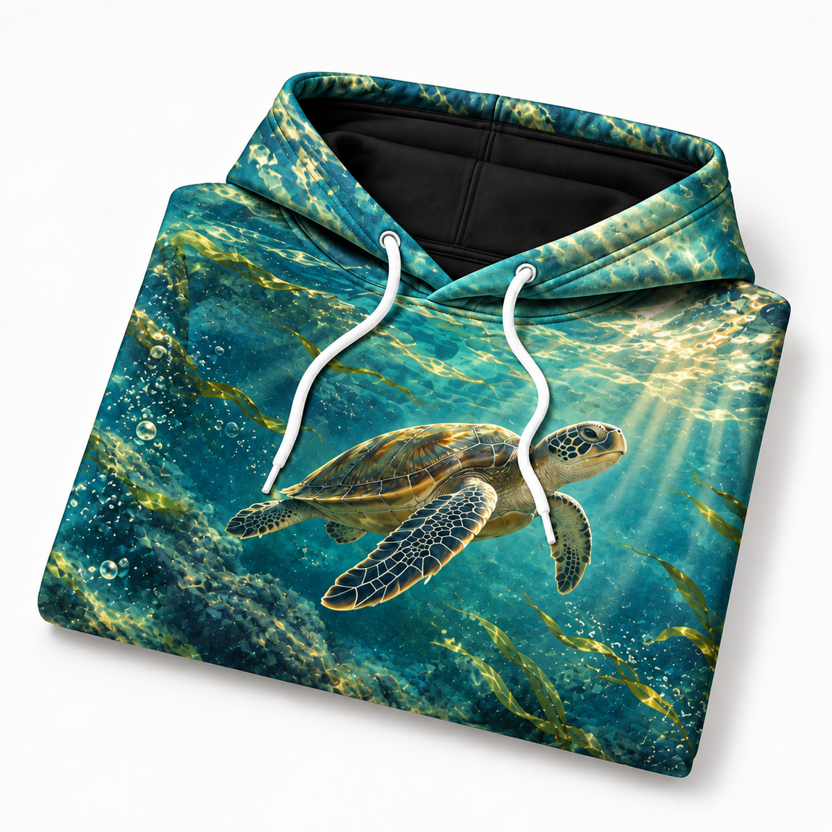 Current Rider Sea Turtle Hoodie — Banking Turtle Print