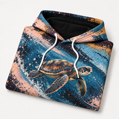 Rollerwake Sea Turtle Hoodie — Ink Roller Print