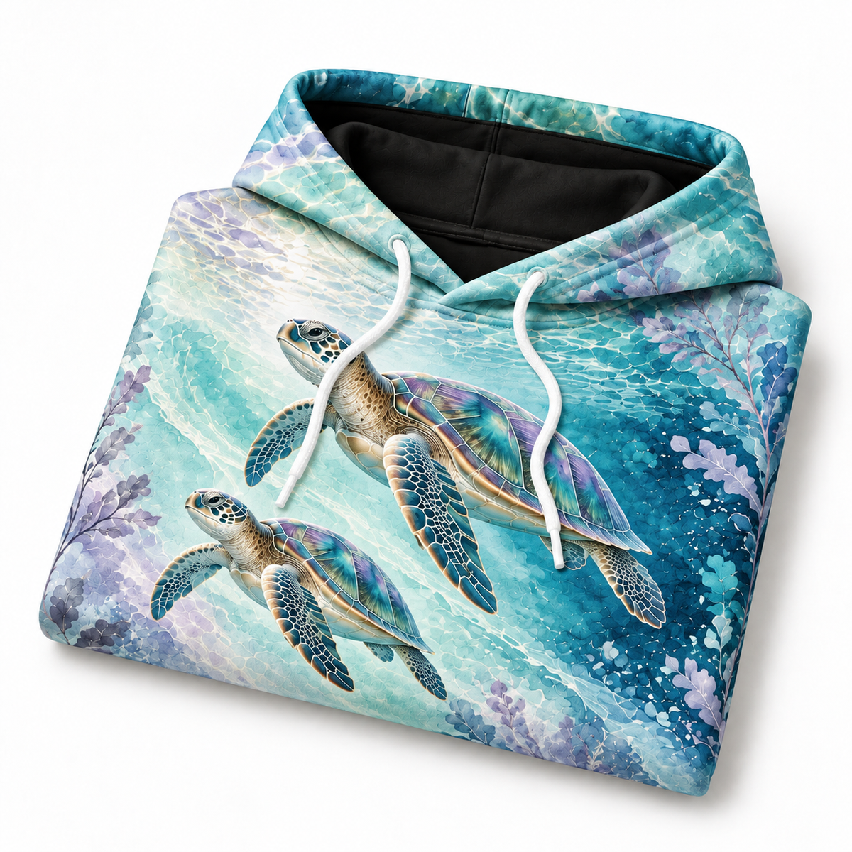 Opal Lagoon Sea Turtle Hoodie — Mint Lagoon Print