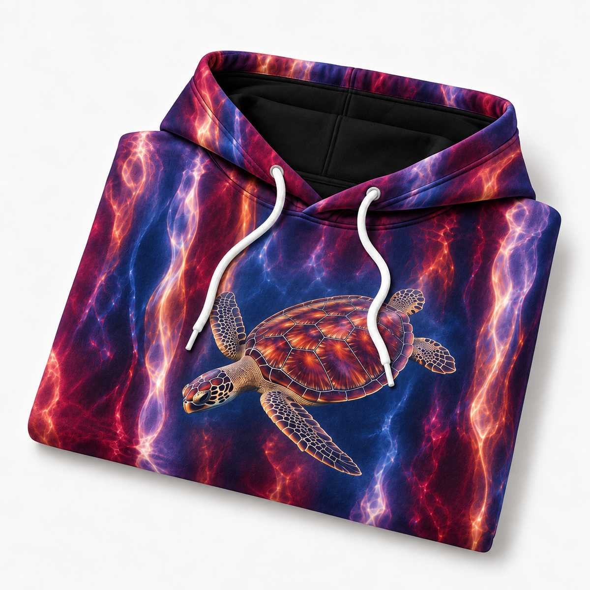 Wineglass Water Sea Turtle Hoodie — Reflected Facet Print