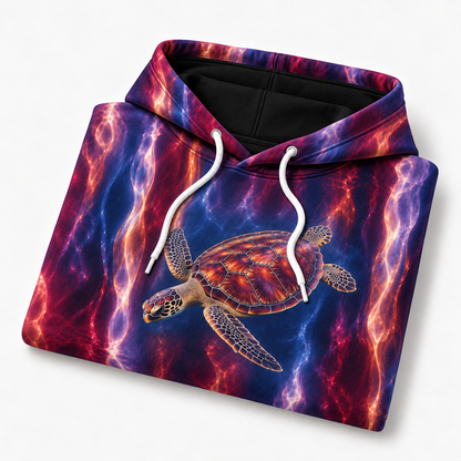 Wineglass Water Sea Turtle Hoodie — Reflected Facet Print