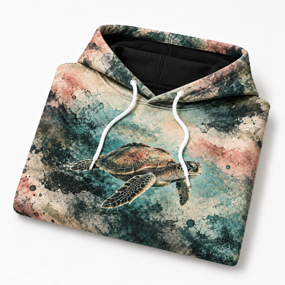 Monotype Wake Sea Turtle Hoodie — Ink Transfer Print