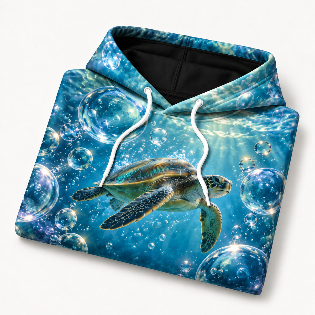 Bubble Atrium Sea Turtle Hoodie — Underwater Bubble Print