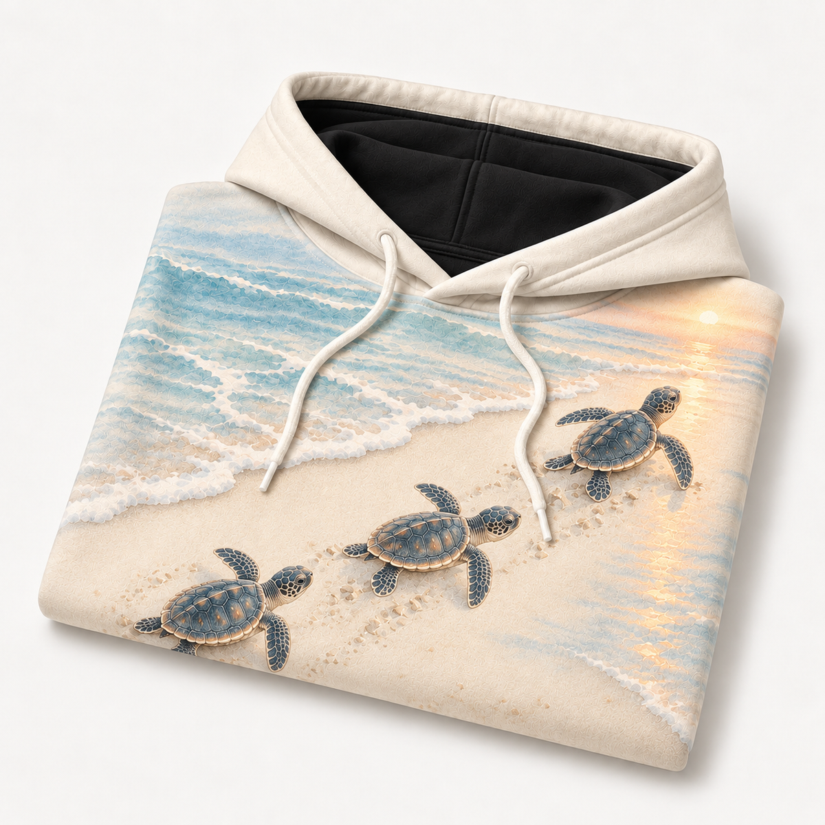 First Steps Sea Turtle Hoodie — Sunrise Hatchling Print