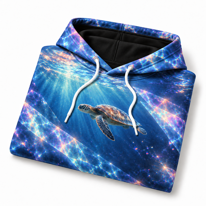 Prism Passage Sea Turtle Hoodie — Refracted Light Print