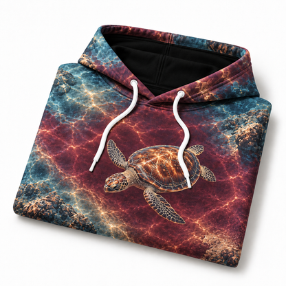 Mulled Coast Sea Turtle Hoodie — Rich Coastal Color Print
