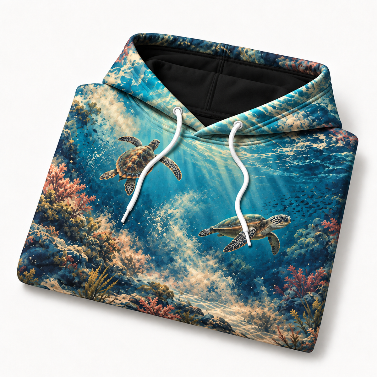 Different Depths Sea Turtle Hoodie — Perspective Pair Print