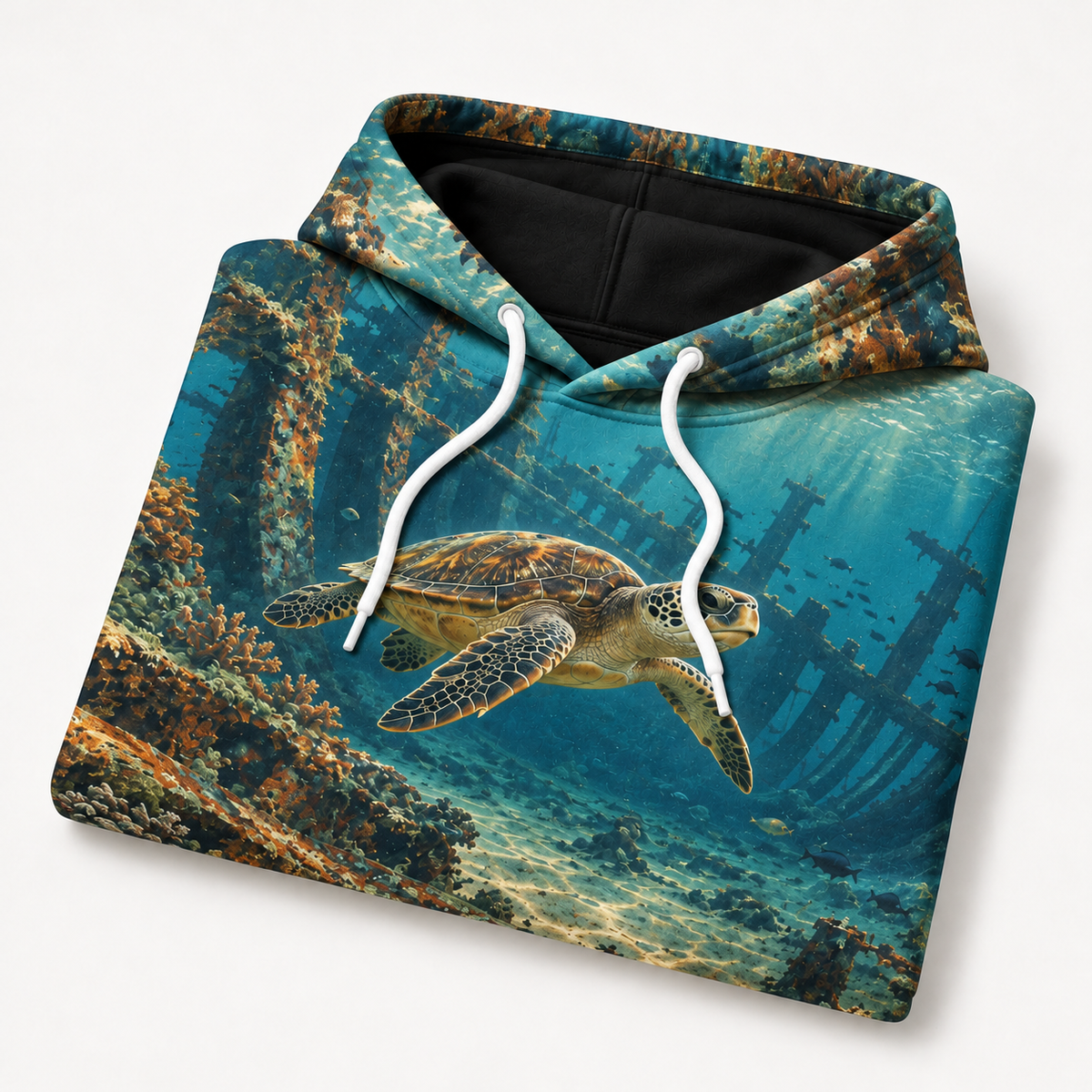 Wreck to Reef Sea Turtle Hoodie — Ocean Relic Print
