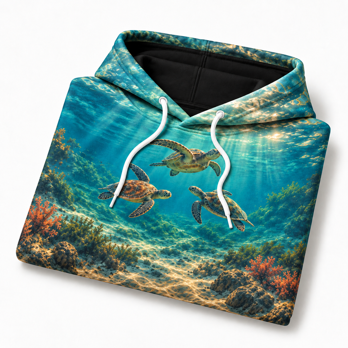 Three Bearings Sea Turtle Hoodie — Triangular Swimmers Print
