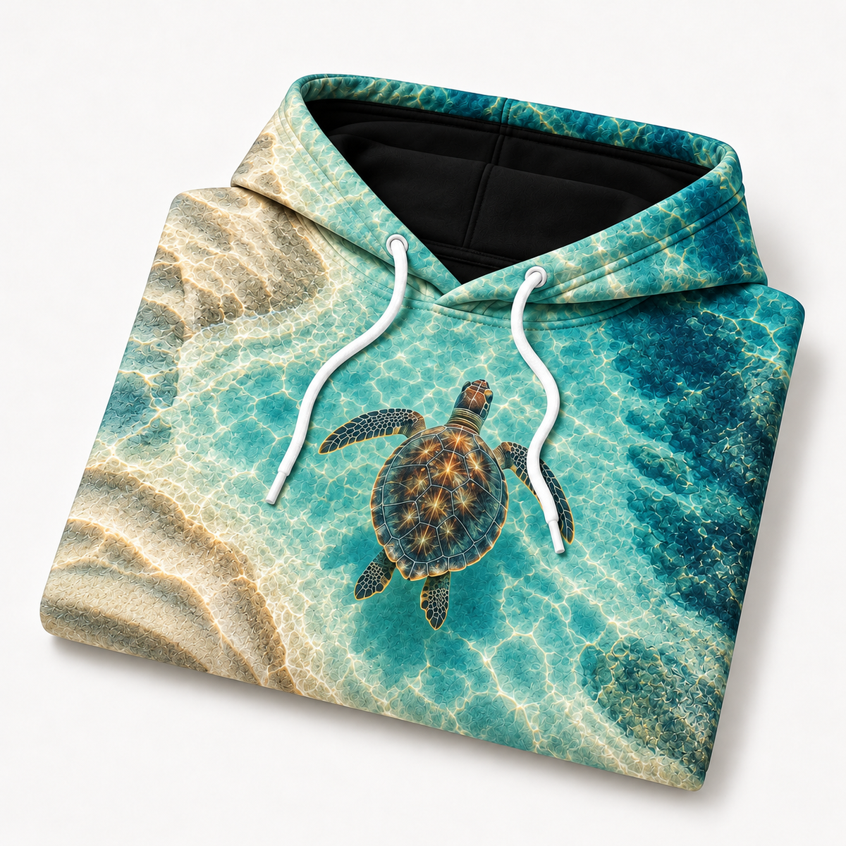 Sandbar Cutaway Sea Turtle Hoodie — Shallow Basin Print