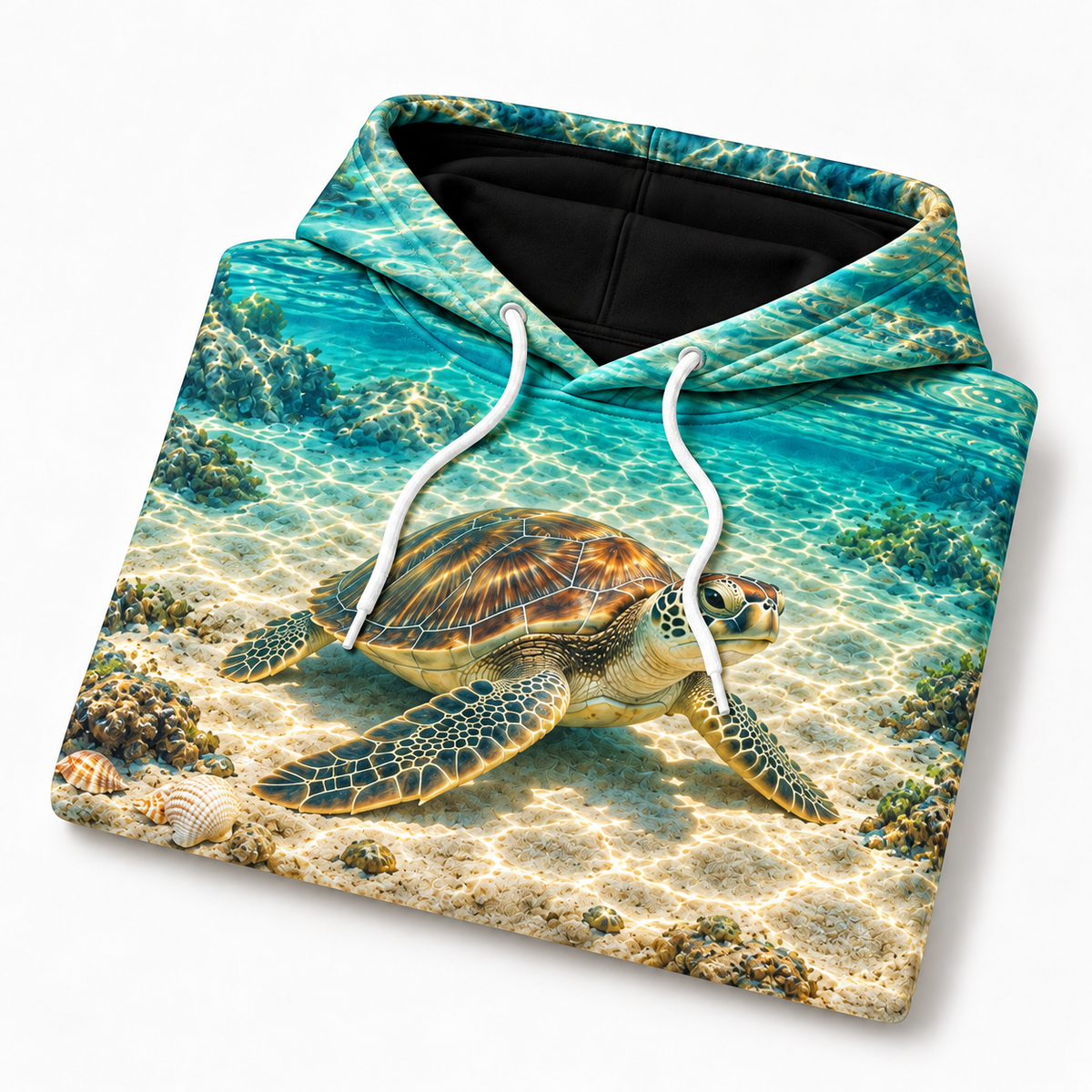 Sand Rest Sea Turtle Hoodie — Resting Turtle Print