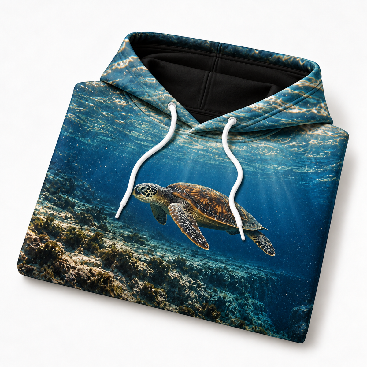 Shelf Drop Sea Turtle Hoodie — Reef Edge Print