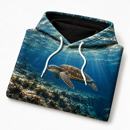 Shelf Drop Sea Turtle Hoodie — Reef Edge Print