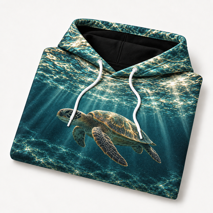 Ripple Ceiling Sea Turtle Hoodie — Underwater Ceiling Print