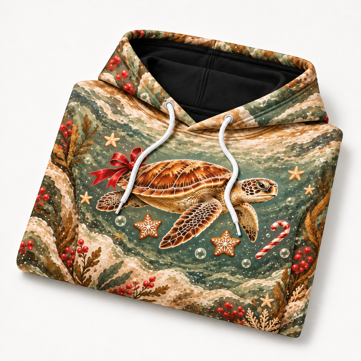 Gingerbread Coast Sea Turtle Hoodie