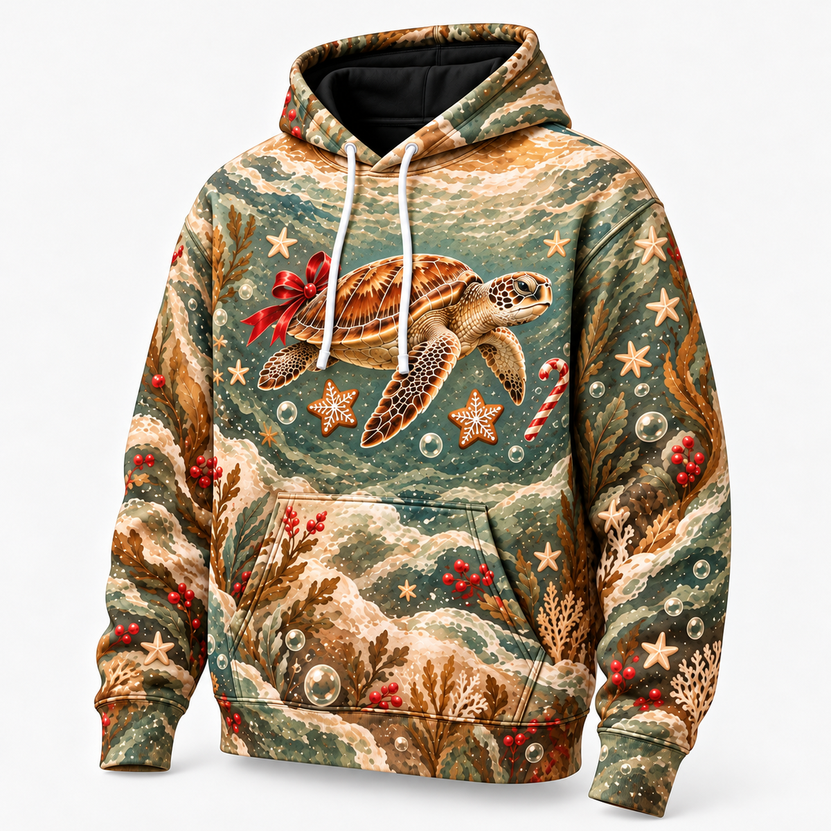 Gingerbread Coast Sea Turtle Hoodie