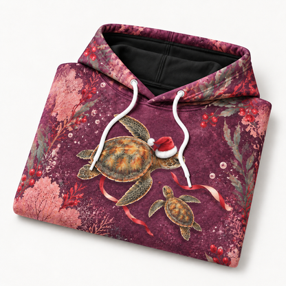 Mother and Baby Noel Sea Turtle Hoodie
