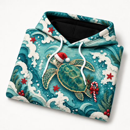 Candy Cane Tide Sea Turtle Hoodie