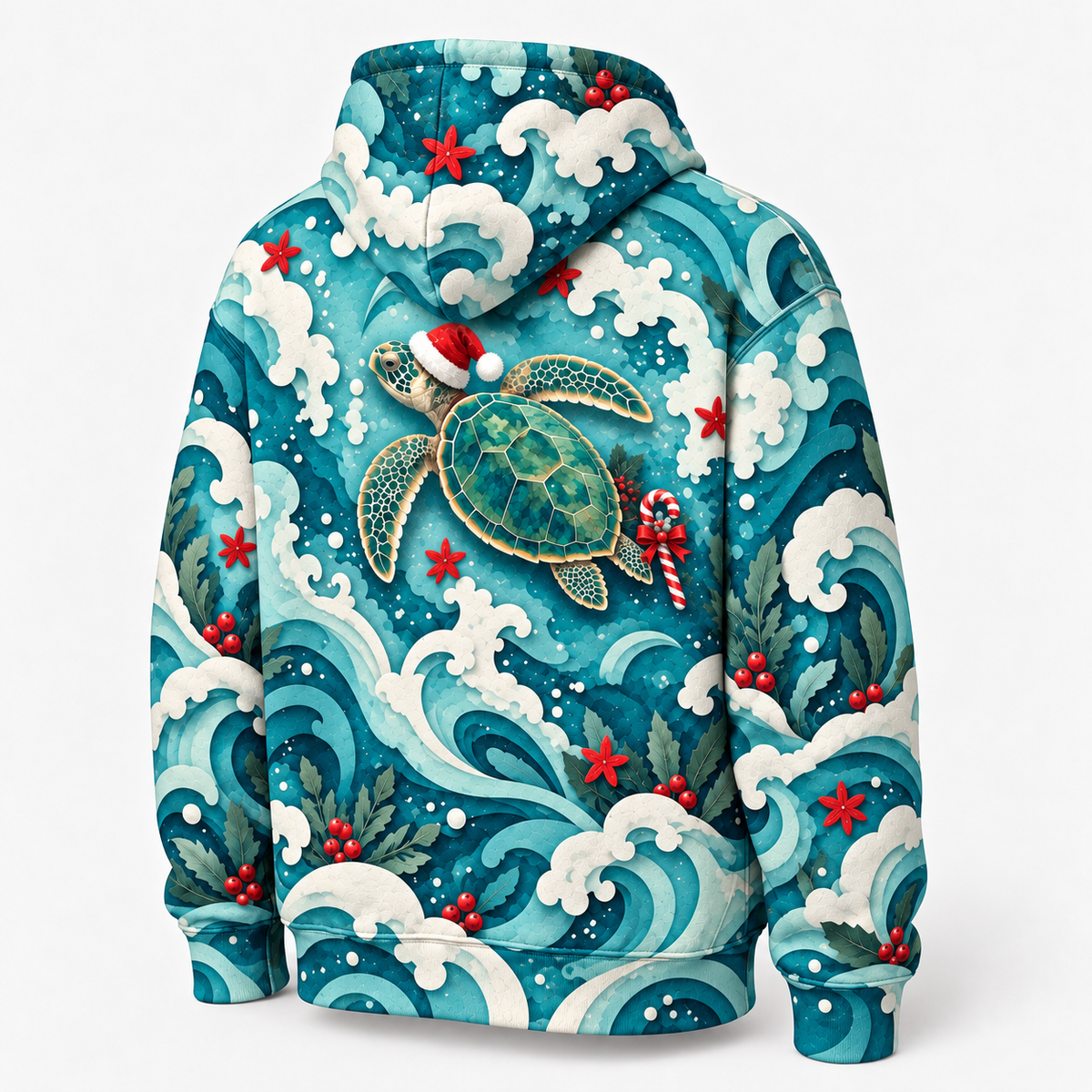 Candy Cane Tide Sea Turtle Hoodie