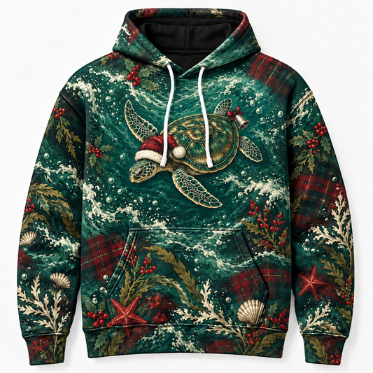 Winter Plaid Honu Sea Turtle Hoodie